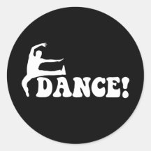 modern dance round stickers