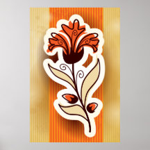 Modern decor with flower, poster