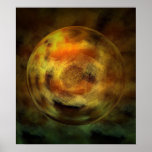 Modern Digital Abstract Sphere Print Poster