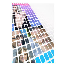 Modern Diversity People and Faces Collage Personalized Invitations