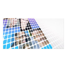 Modern Diversity People and Faces Collage Custom Photo Card