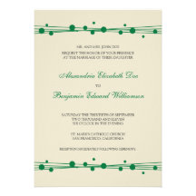 Modern Dots & Straw Wedding Invitation (green)