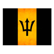 Modern Edgy Barbadian Flag Post Card