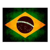 Modern Edgy Brazilian Flag Postcards