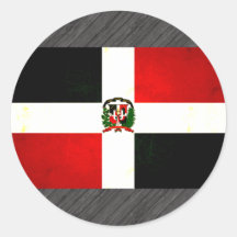 Modern Edgy Dominican Flag Round Sticker