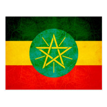 Modern Edgy Ethiopian Flag Postcards