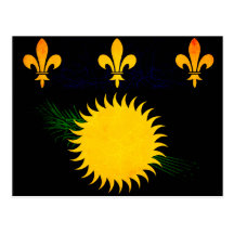 Modern Edgy Guadeloupean Flag Post Card
