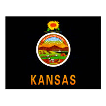 Modern Edgy Kansan Flag Post Cards