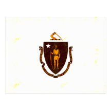 Modern Edgy Massachusettsan Flag Post Cards