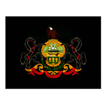 Modern Edgy Pennsylvanian Flag Post Card
