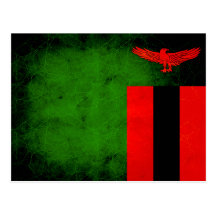 Modern Edgy Zambian Flag Postcard