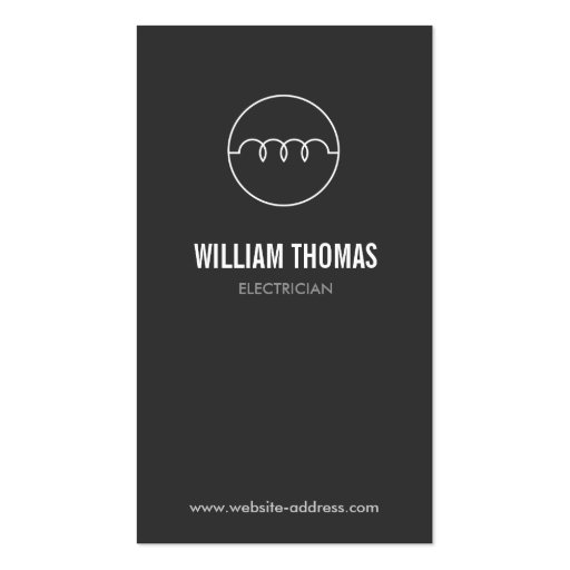 modern electrician logo on dk gray double sided standard electrician christmas cards