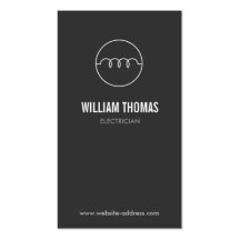 MODERN ELECTRICIAN LOGO on DK GRAY Business Card Template
