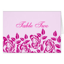 Modern Elegance Pink Rose Wedding Seating Card