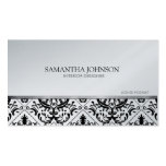 Modern & Elegant Black & Gold Vintage Damask Business Card Template