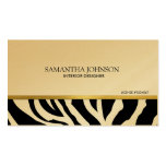 Modern & Elegant Black & Gold Zebra Stripes Business Cards