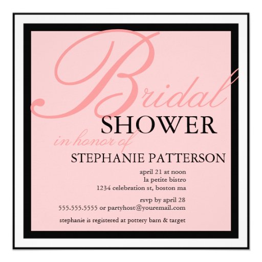 Modern & Elegant Bridal Shower in Pink Invitation