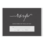 Modern Elegant Charcoal Wedding RSVP Personalized Announcement