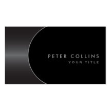 Modern elegant classy dark grey and black profile business card