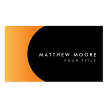 Modern elegant classy orange and black profile business card
