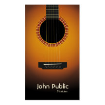 Modern Elegant Guitar Musician Business Card