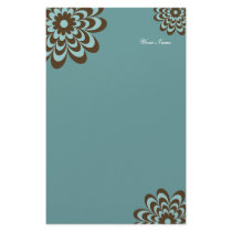 Modern Elegant Stationery - Brown & Blue Floral