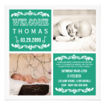 Modern Emerald Baby Sip & See Party Photo Cards invitations