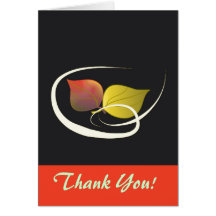 Modern Fall Leaves Thank You Notecard