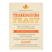 Modern Feast Thanksgiving Dinner Invitation