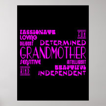 Modern Feminine Chic Stylish Grandmas Grandmothers Poster