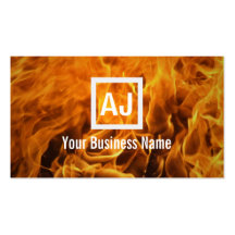 Modern Flaming Fire Business Card