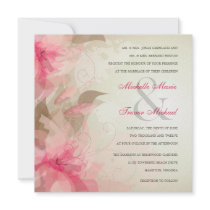 Modern Floral Abstract Wedding Invitations