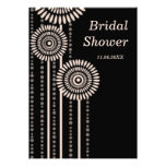 Modern Floral Bridal Shower Invite - Black