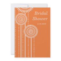 Modern Floral Bridal Shower -Orange Invitations