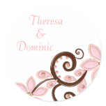 Modern Floral Favour Sticker