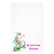 Modern Floral Notepad Personalized Stationery
