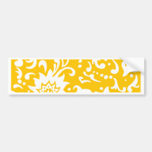 Modern Floral Pattern Gifts Yellow White Bumper Sticker