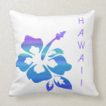 Modern Floral Pillow Hibiscus Blue Purple Hawaii