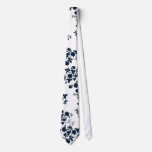 modern floral silhouette monogram tie
