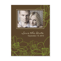 Modern Floral Wedding Save the Date Postcard