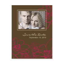 Modern Floral Wedding Save the Date Postcard