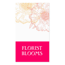 Modern Florist Business Cards Pink Orange Red