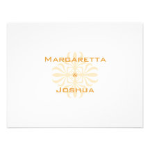 Modern Flourish Peach Wedding Invitation RSVP