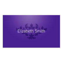 Modern Flourish Purple and Grey Business Card