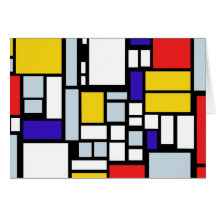 Modern Geometric Design, Primary Colours Greeting Cards