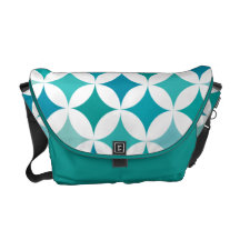 Modern Geometric Retro Totally Teal Messenger Bags