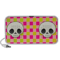 Modern Gingham N Skulls Speakers speakers