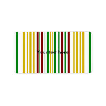 Modern gold burgundy green stripes address label