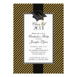 Modern Gold Stripe Graduation Party Invitation invitations