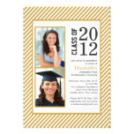 Modern Gold Stripes Photo Graduation invitation invitations